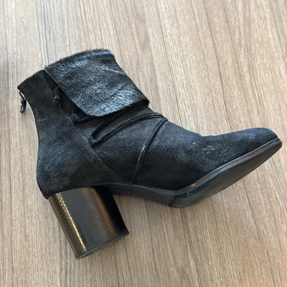 Homer Artisan‎ Spain Suede Ankle Boots Booties Size 37 Black